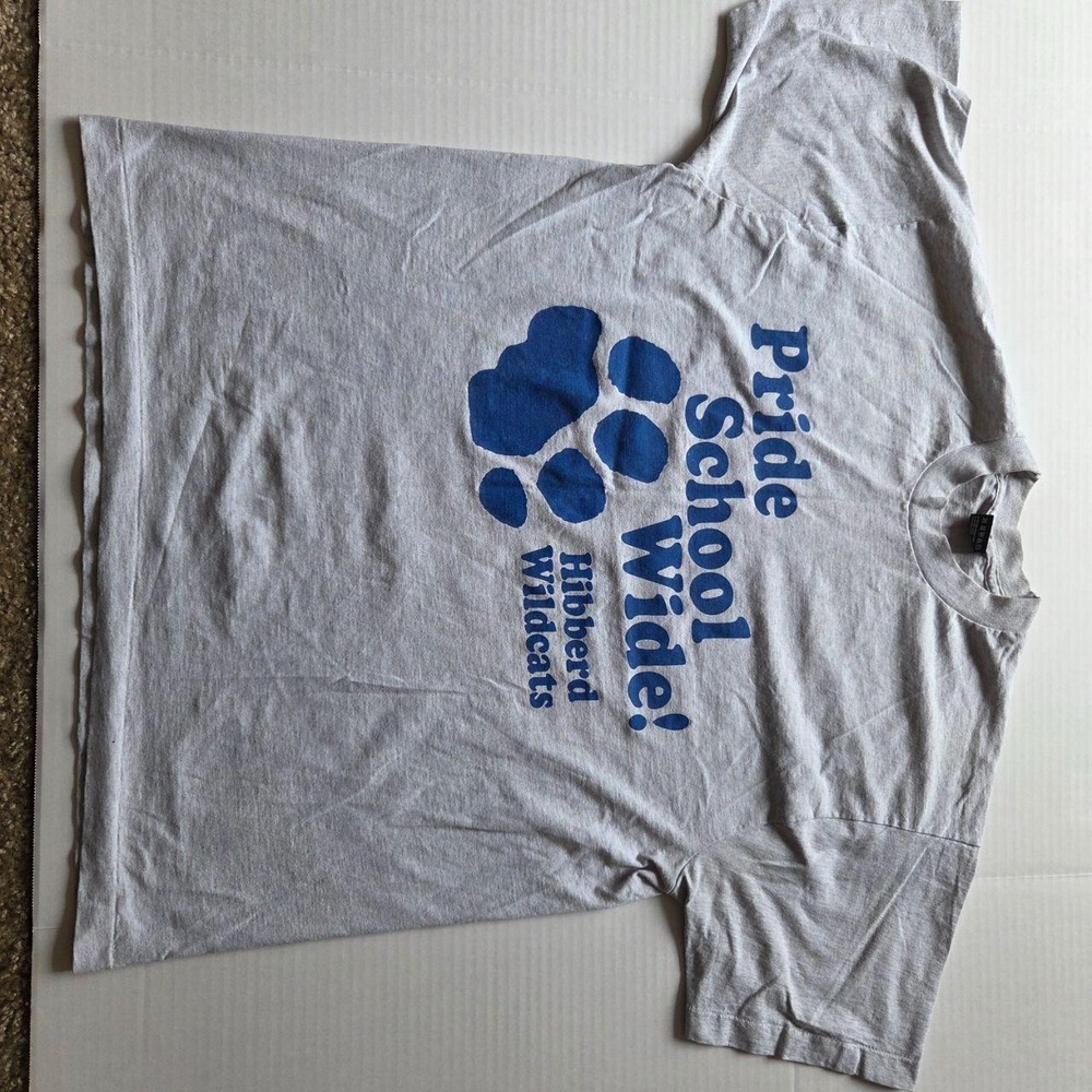 Vintage Fruit of the Loom Best Hibberd Wildcats Pride T-Shirt XL Gray 90s USA